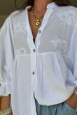 Made in Italy Paulo Pillow Cotton Puff Sleeve Shirt White /16 =